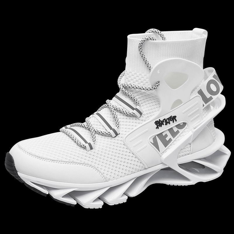 Men'S Casual Shoes Blade Style Shoes Breathable Sports Shoes Shock Absorbing - White - Size 43