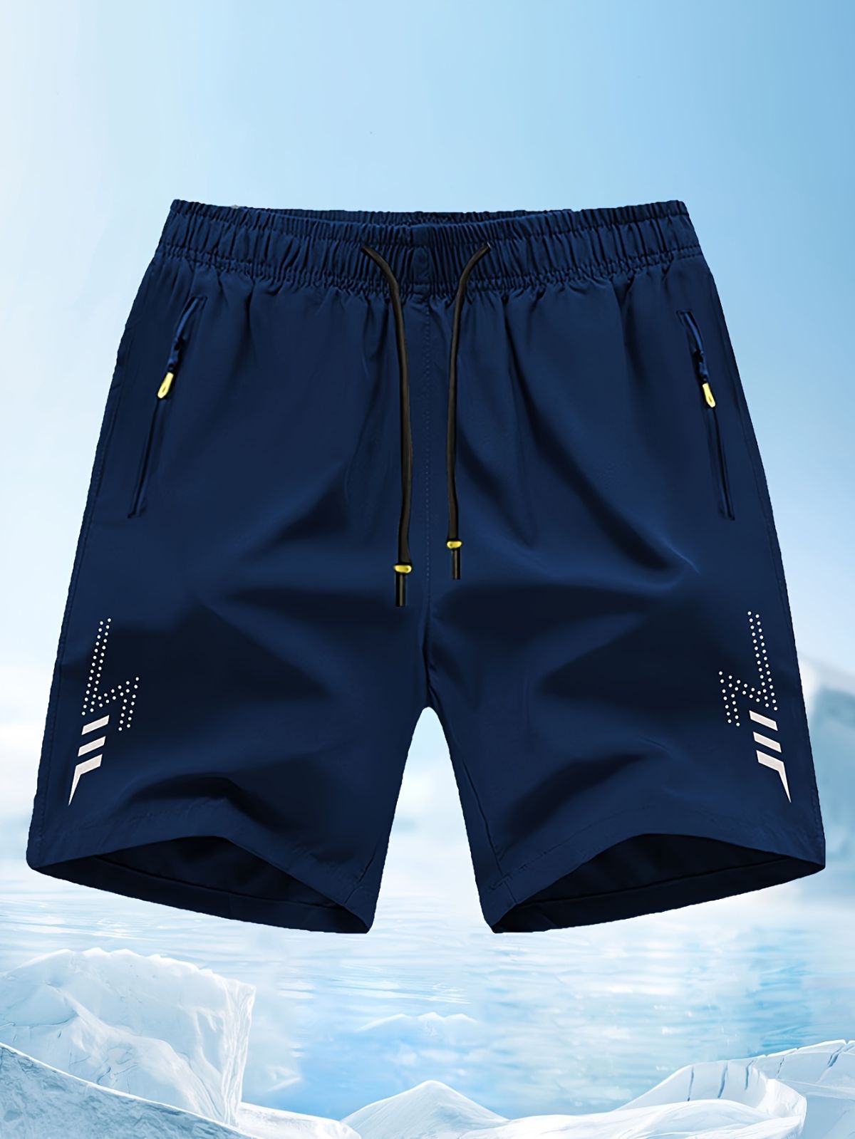 Men'S Athletic Shorts Gym Shorts Running Shorts Side Pocket Shorts Zippered - Cyan - Size XXL
