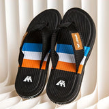 Men'S Flip-Flops Summer Sandals Thick-Soled Anti-Slip Anti-Odor Wear-Resistant - Black - Size 39
