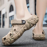 Men'S Summer Mules Beach Shoes Thick-Soled Mules EVA Shoes Anti-Slip Shoes - Khaki - Size 42