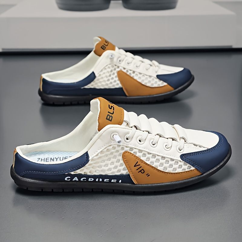Men'S Casual Shoes Slip-On Shoes Semi-Slippers Anti-Slip Shoes Wear-Resistant - Beige - Size 42