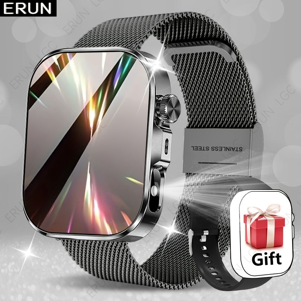 Unisex Smart Watch Stainless Steel Strap Fitness Tracker Call Reminder Message - Black - Size 01