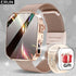 Unisex Smart Watch Stainless Steel Strap Fitness Tracker Call Reminder Message - Gold - Size 01