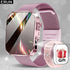 Unisex Smart Watch Stainless Steel Strap Fitness Tracker Call Reminder Message - Pink - Size 01