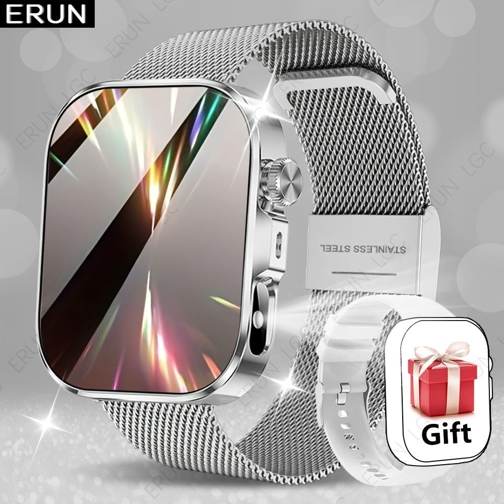 Unisex Smart Watch Stainless Steel Strap Fitness Tracker Call Reminder Message - Silver - Size 01