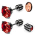 White Synthetic Diamond Earrings Embossed Floral Pattern Stud Earrings - Red - Size 01