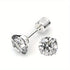 White Synthetic Diamond Earrings Embossed Floral Pattern Stud Earrings - Silver - Size 01