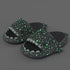 Ladies Shark Slippers Glowing Glitter Slippers Quick-Dry Slippers Non-Slip EVA - Black - Size 44