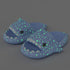 Ladies Shark Slippers Glowing Glitter Slippers Quick-Dry Slippers Non-Slip EVA - Blue - Size 42