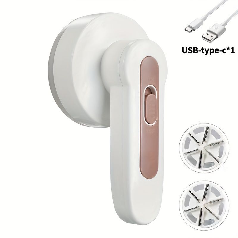 White Black Electric Clothes Lint Remover with USB-C Charging