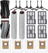 Eufy E28 Omni / E25 Omni Robot Vacuum Cleaner 17-piece Replacement Kit, 1 set of main brushes, 2 roller mops, 6 side brushes, 4 HEPA filters, 4 dust bags