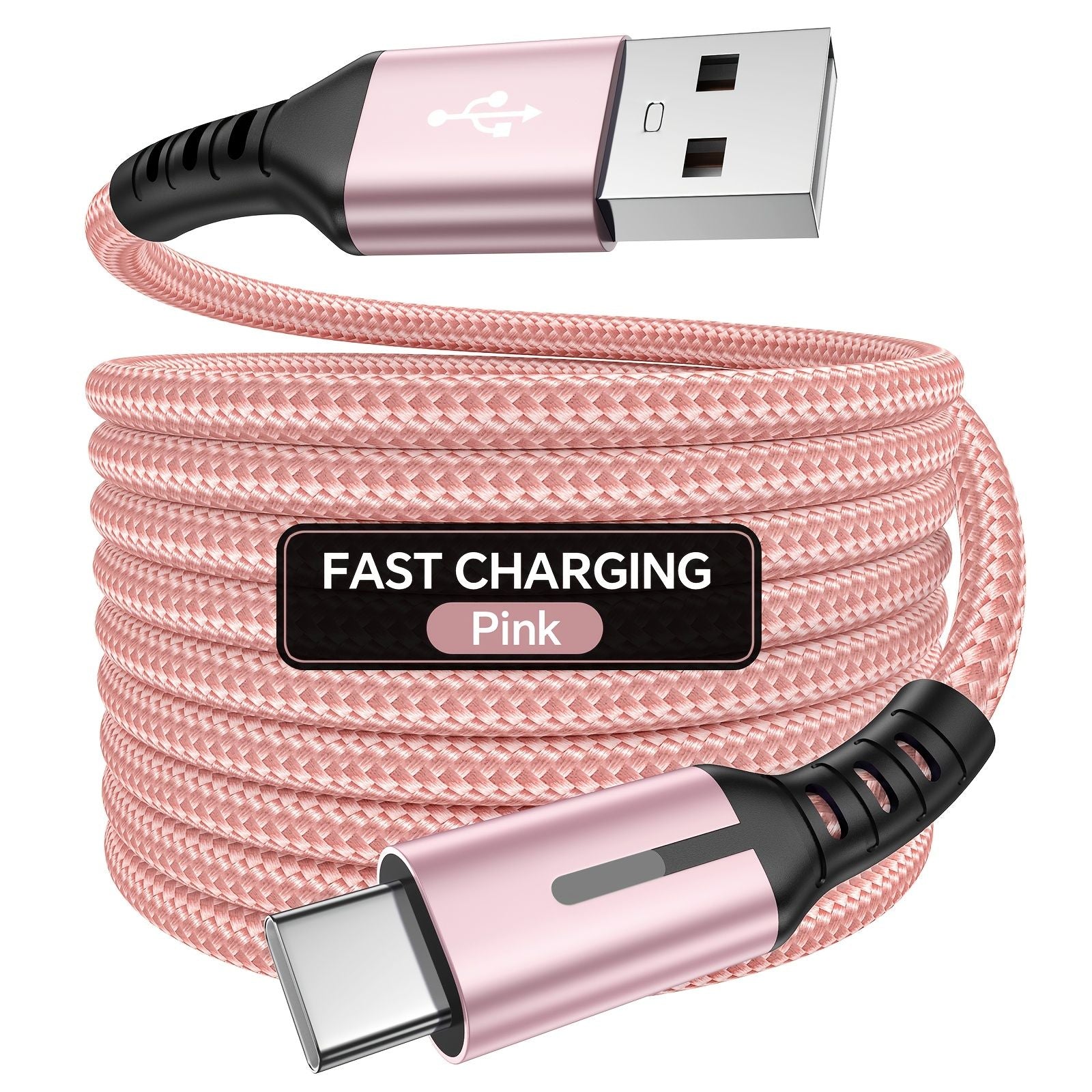 Pink Black 240W Type-C Cable Super Fast Charging 2M Data Cable Pink Charging Cable Durable