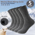 Gray Black Merino Wool Hiking Socks 5 Pack Hiking Socks Moisture Wicking Socks Breathable