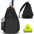Black Tennis and Pickleball Sling Backpack for Men and Women, 33x14x49cm