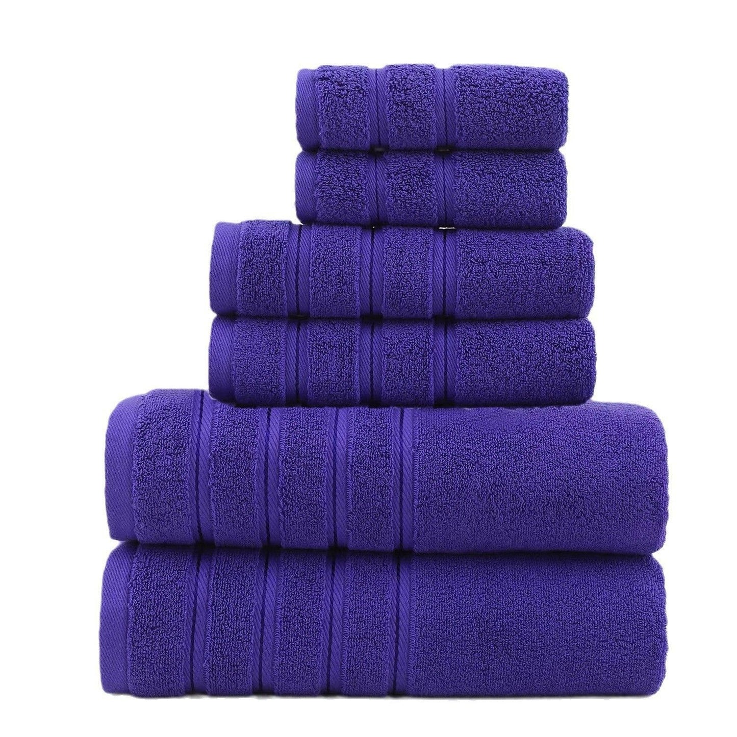 6-Piece Purple Towel Set for Bathroom, Soft & Absorbent Cotton Towels