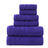 6-Piece Purple Towel Set for Bathroom, Soft & Absorbent Cotton Towels