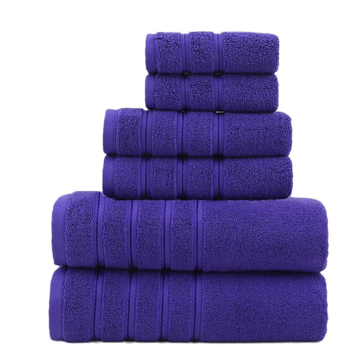 6-Piece Purple Towel Set for Bathroom, Soft & Absorbent Cotton Towels