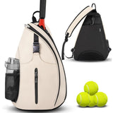 White Tennis and Pickleball Sling Backpack for Men and Women 33x14x49cm