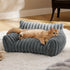 Cute pet cat sofa Standard S size - Puffy cat bed with high-quality soft velvet pile, indoor cat plush sofa bed, strong support and won&