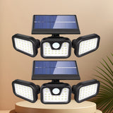 74 LED solar sensor lights with motion sensor, 3 brightness modes, outdoor wall lights, suitable for front door, courtyard, garage, terrace