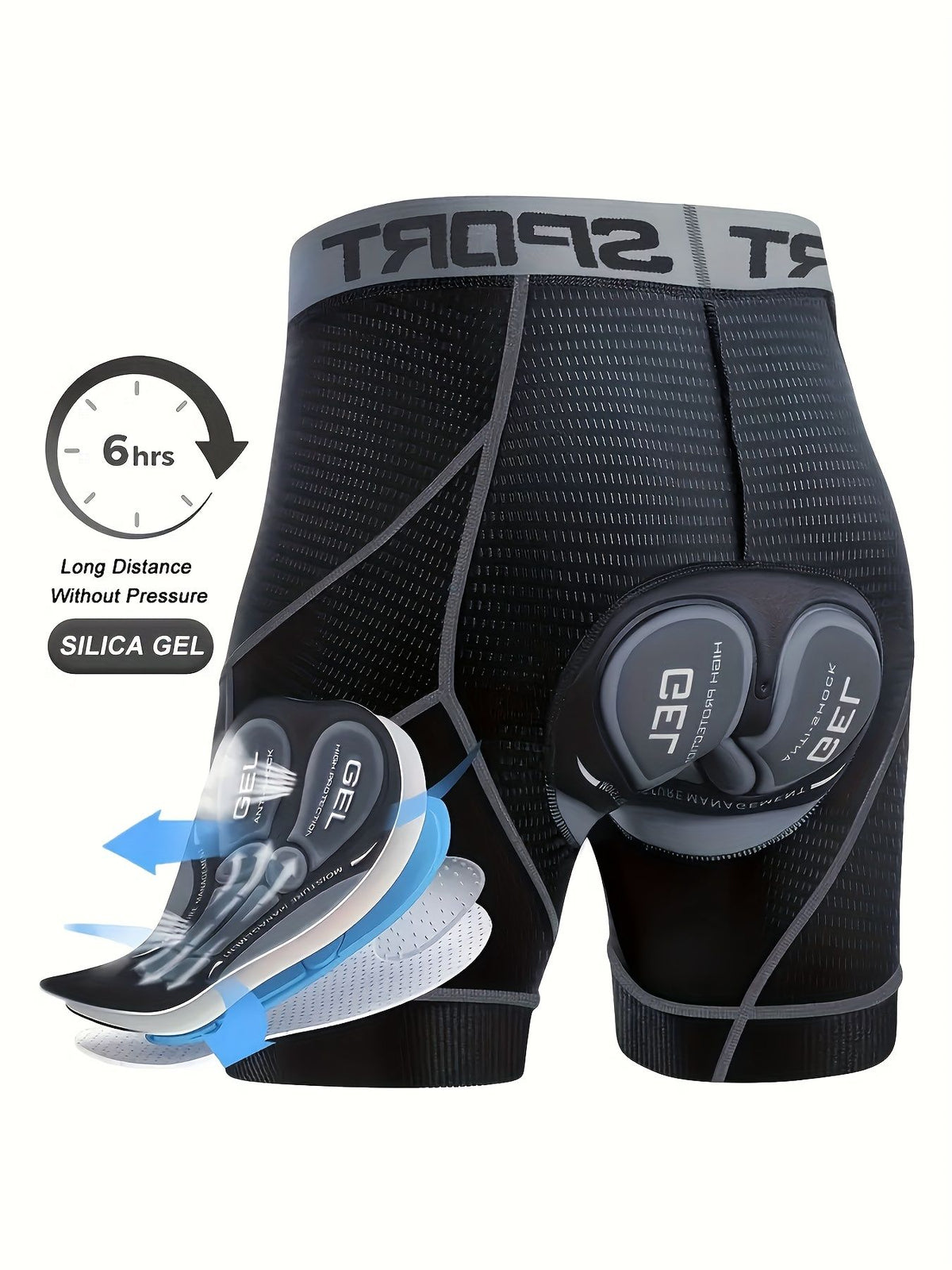 M size men's 5d mesh cycling shorts casual elastic breathable letters elastic waist shorts summer outdoor cycling mountain bike