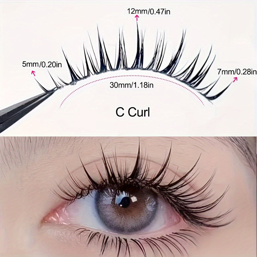 One-piece soft and comfortable false eyelashes natural simulation glue eyelashes reusable whole little devil
