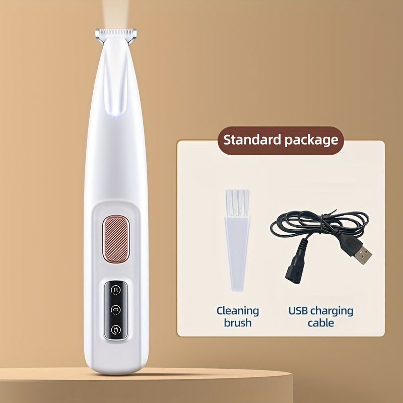 Pet grooming clippers with LED assisted lighting Safe low-noise USB/battery life Pet grooming electric clippers with LED assist lighting Safe low noise USB / battery life