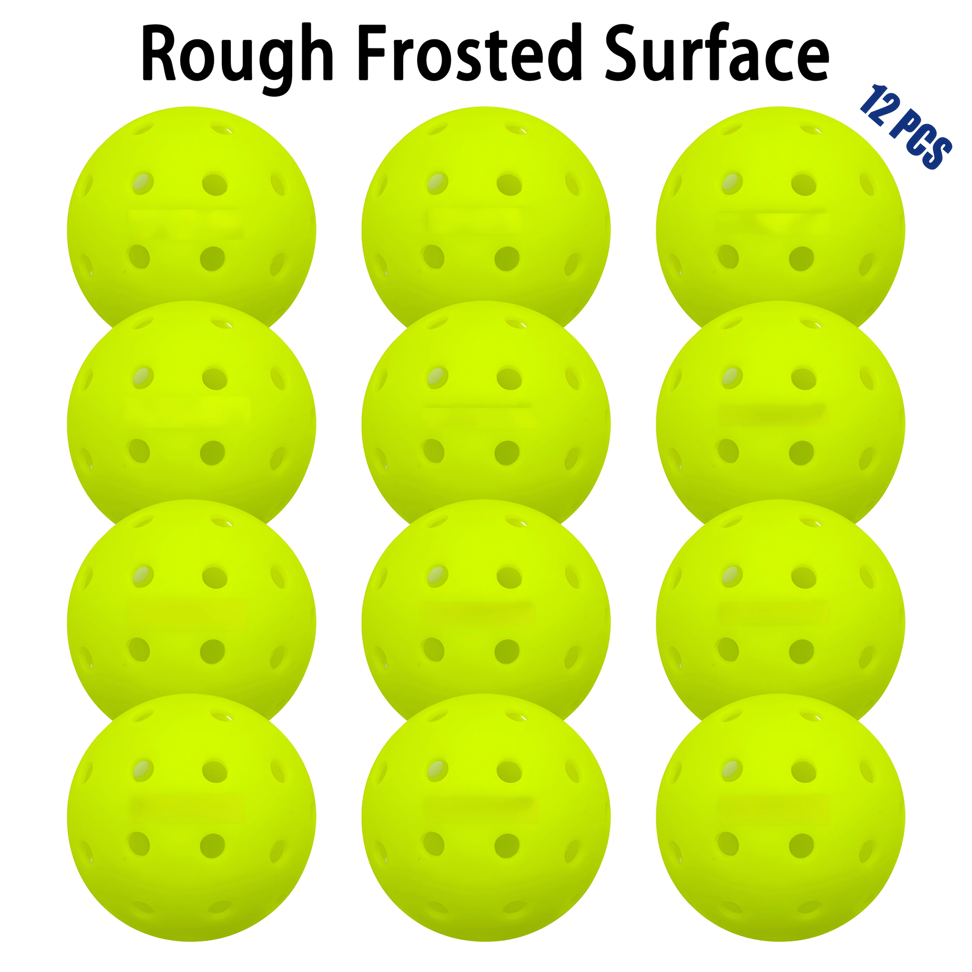 12 pairs of Pickleball, 40-hole seamless one-piece design, aerodynamic construction, excellent stability, rough matte surface enhances ball control, suitable for competitive Pickleball games