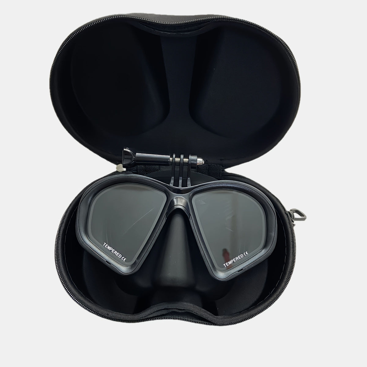 Professional adult small face free diving mask snorkeling mask box set, high-definition tempered glass electroplated lens, no / with camera bracket base snorkeling mask, small face fishing hunting snorkeling seaside play mask equipment