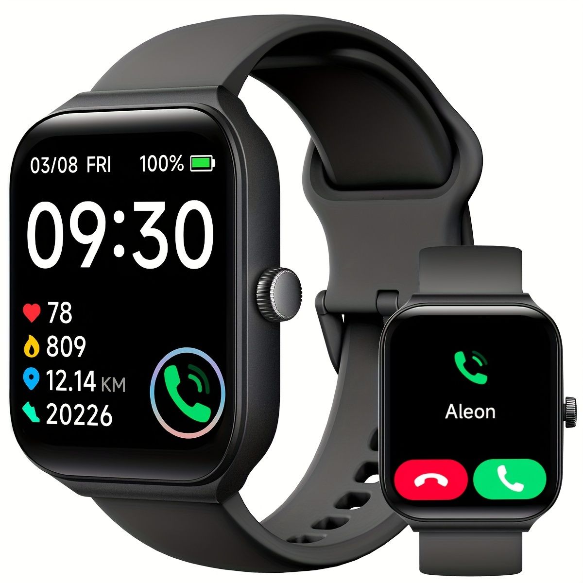 Smartwatch, men's and women's, 4.95cm fitness tracker, supports answering/making calls, wireless/睡Sleep tracking / 50 exercise modes, fitness watch, holiday gift, Valentine's Day gift