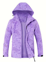 Plus Size Women'S Jacket Spring Autumn Outdoor Coat Detachable Hood Jacket - White - Size L(AU L/EU50)