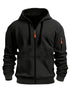 Unisex Hoodie Zip-Up Hoodie Autumn Winter Jacket Fleece Jacket Outdoor Training - Gray - Size L(AU L/EU50)