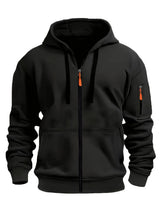 Unisex Hoodie Zip-Up Hoodie Autumn Winter Jacket Fleece Jacket Outdoor Training - Navy - Size L(AU L/EU50)