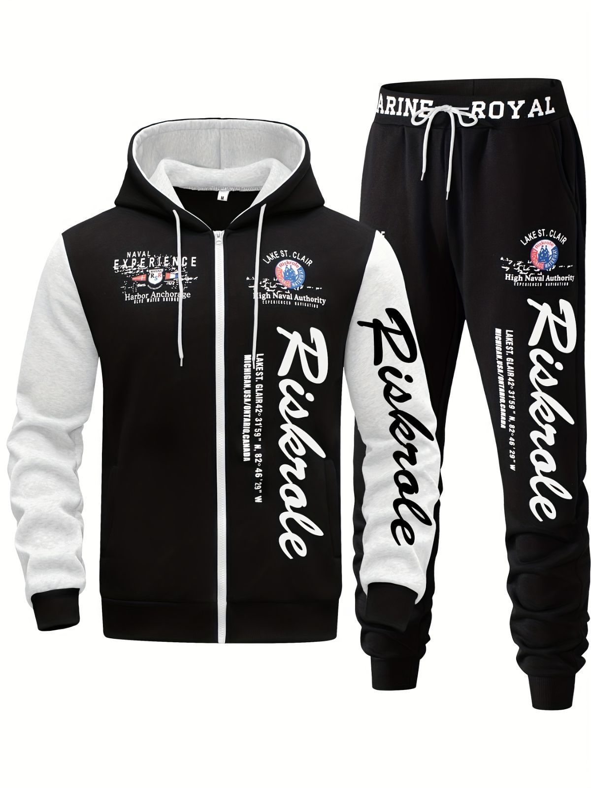Men'S Hoodie Set Letter Print Hoodie Casual Sportswear Jogger Set Australian - Light Gray - Size 4XL(AU 4XL/EU58)