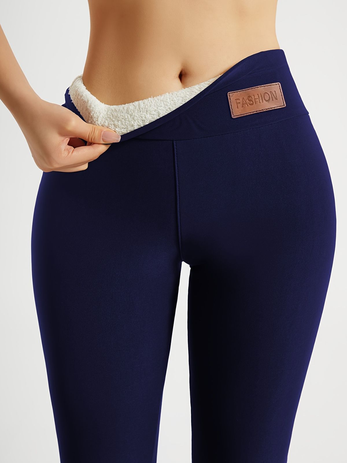 Solid Color Thickened Casual Sports Leggings - Gray - Size 18(AU18/EU46)