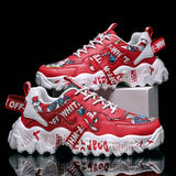 Women's Fashionable Graphic-Print Chunky Sneakers - White - Size 12(AU12/EU43)