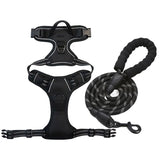 Anti-escape dog harness & leash, soft and comfortable breathable dog vest, reflective in the night, suitable for walking medium and large dogs.