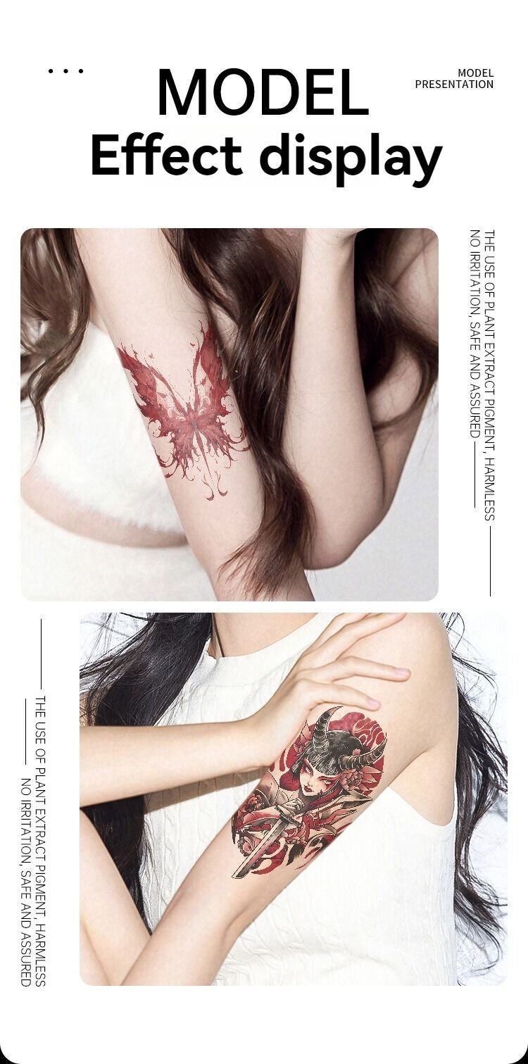 4PCS Half Arm Tattoo Sticker Resin Anime Colorful Waterproof One-time Tattoo Sticker