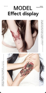 4PCS Half Arm Tattoo Sticker Resin Anime Colorful Waterproof One-time Tattoo Sticker