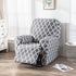 Recliner Cover Anti Scratch Lazy Recliner Chair Cover Protective Stretching Printed Reclining Chair Cover Sofa Slipcovers Convenient Elastic Reclining Chair Slipcover for Home - Gray - Size Two-seater