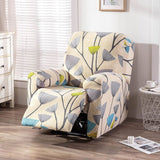 Recliner Cover Anti Scratch Lazy Recliner Chair Cover Protective Stretching Printed Reclining Chair Cover Sofa Slipcovers Convenient Elastic Reclining Chair Slipcover for Home - Yellow - Size One-seater