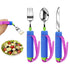 Adaptive Utensils for Disability, 360°Gadgets Swivel Fork Spoon with Adjustable Silicone Strap for Weak Hand Grip & Handicapped & Parkinsons Travel Eating Utensils for Disabled, Elderly - Blue / 3 Pack
