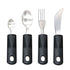 Adaptive Utensils, Weighted Utensils for Hand Tremors, Utensils for Parkinsons Patients,Elderly,Arthritis,Weak Hand Grip,Tremors & Handicapped. Stainless Steel Knife,Fork and Spoons Set - Black - Size 4pcs