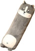 Long-Shaped Pillow Plush Pillow Hugging Pillow Soft Pillow Sleeping Pillow Gift - Gray - Size 33in