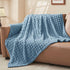 Updated Grey Throw Blanket for Couch and Bed- Super Soft and Warm 3D Checkered Fluffy Fuzzy Fleece Blanket, Luxurious Plush Cozy Blanket for Room Decor Spring - Blue - Size 100cm*150cm