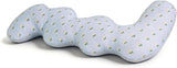 Long Rectangular Leg Pillow for Side Sleeping, Breathable Summer Cushion with Removable Washable Cover, Slim Lightweight Support Pillow for Bed Sofa Couch Travel Use - Blue - Size 130cm