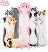 Long Cat Plush Pillow Cat Plush Toy PP Fabric Pillow Soft Cat Pillow Cat-Themed - Pink - Size 35.4in
