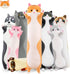 Long Cat Plush Pillow Cat Plush Toy PP Fabric Pillow Soft Cat Pillow Cat-Themed - Yellow - Size 43.3in