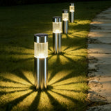 Solar Pathway Lights Outdoor, Stainless Steel Solar Garden Lights, Bright 35LM Warm White LED, Auto On/Off IP65 Waterproof Path Lights for Yard, Lawn, Walkway, Patio, Driveway - Silver - Size 1 Pack