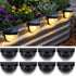 Raised Garden Bed Solar Lights Magnetic with Dusk to Dawn Sensors Wide Angle IPX4 Waterproof Solar Powered Lights Outdoor for Planter Raised Beds Garden Patio Yard Fence, Warm White - Black - Size 8 Pack